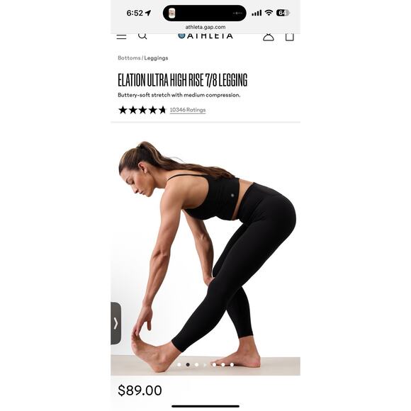 ATHLETA Ultra High Rise Elation 7/8 Legging M Medium | Black tight #599750 - Picture 9 of 15